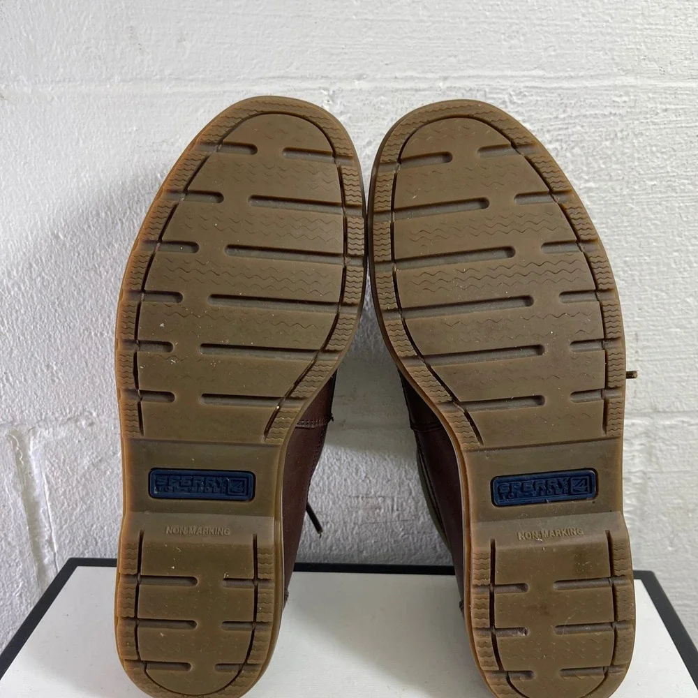 Sperry Top Sider Mariner Chukka Boots Brown Leather Canvas Lace up Men's‎ 9 M